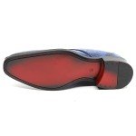 Royal Blue Alligator Print Oxford Dress Shoes