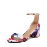 Colorful Floral Low-Heel Pump Sandals for Women