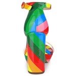 Colorful Chunky Heel Rainbow Sandals for Women