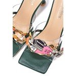 Green Stiletto High Heels with Bow - Size 11