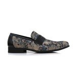 Men's Azure Floral Penny Loafers by Ferro Aldo