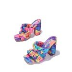 Floral Chunky High Heels - Cape Robbin RIE Del