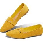 Mustard Pointy Toe Loafer Flats for Women