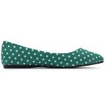 Ollio Women's Green Dot Pattern Ballet Flats