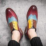 Colorful Men's Oxford Lace-up Brogues Shoes