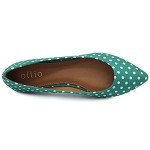 Ollio Women's Green Dot Pattern Ballet Flats