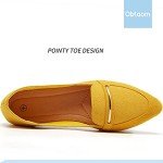 Mustard Pointy Toe Loafer Flats for Women