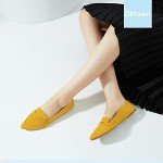 Mustard Pointy Toe Loafer Flats for Women