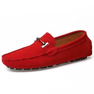 Red Casual Penny Loafers for Men Size 11