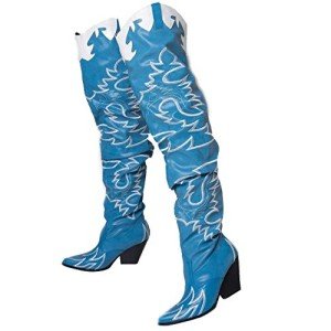 Cape Robbin Kelsey-21 Blue Denim Thigh Boots