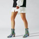Colorful Chunky Heeled Ankle Boots for Women