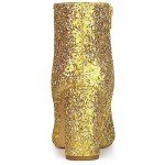 Colorful Glitter Pointed Toe Ankle Boots for Women