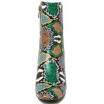 Colorful Chunky Heeled Ankle Boots for Women