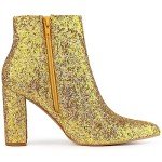 Colorful Glitter Pointed Toe Ankle Boots for Women