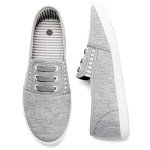 Colorful Women's Slip-On Canvas Sneakers - Grey