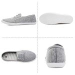 Colorful Women's Slip-On Canvas Sneakers - Grey