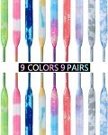 Colorful Tie Dye Shoelaces – 9 Pairs Set