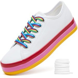 Rainbow Platform Sneakers for Women - Colorful Style