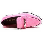 Men's Pink Vintage Velvet Dress Loafers
