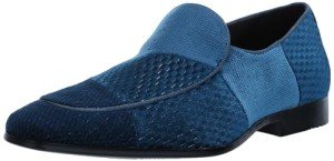 Teal Velour Slip-On Loafers for Men