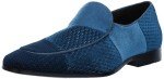 Teal Velour Slip-On Loafers for Men