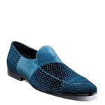 Teal Velour Slip-On Loafers for Men