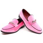 Men's Pink Vintage Velvet Dress Loafers