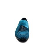 Teal Velour Slip-On Loafers for Men