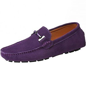 Purple Suede Slip-On Loafers for Men 10.5