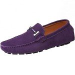 Purple Suede Slip-On Loafers for Men 10.5
