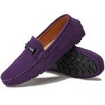 Purple Suede Slip-On Loafers for Men 10.5