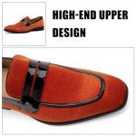 Orange Velvet Loafers for Men's Tuxedo Style