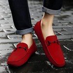 Red Casual Penny Loafers for Men Size 11