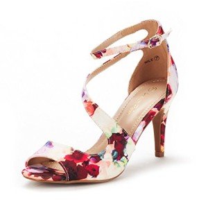 Colorful Floral Open Toe Stilettos for Women