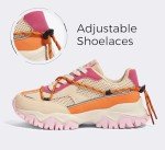 Colorful Women's Platform Sneakers in Beige/Orange