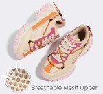Colorful Women's Platform Sneakers in Beige/Orange