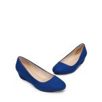 Colorful Royal Blue Mid Wedge Heel Pumps
