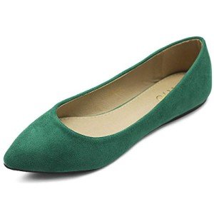Ollio Women's Colorful Ballet Flat Shoes - Green