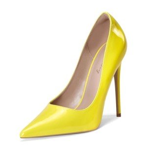 Neon Yellow High Heel Stiletto Pumps for Women