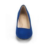 Colorful Royal Blue Mid Wedge Heel Pumps