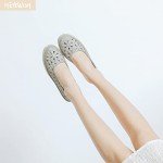 HEAWISH Women's Grey Daisy Ballet Flat Shoes