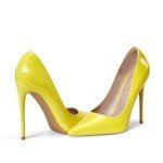 Neon Yellow High Heel Stiletto Pumps for Women