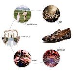 Colorful Men's Patterned Leather Slip-On Loafers