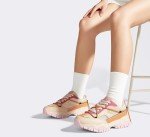 Colorful Women's Platform Sneakers in Beige/Orange