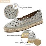 HEAWISH Women's Grey Daisy Ballet Flat Shoes