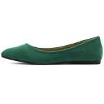 Ollio Women's Colorful Ballet Flat Shoes - Green