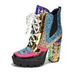 Colorful Rhinestone Cowboy Ankle Boots for Women