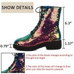 Colorful Glitter Combat Boots for Women