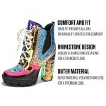 Colorful Rhinestone Cowboy Ankle Boots for Women