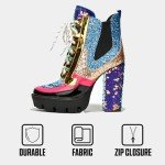 Colorful Rhinestone Cowboy Ankle Boots for Women